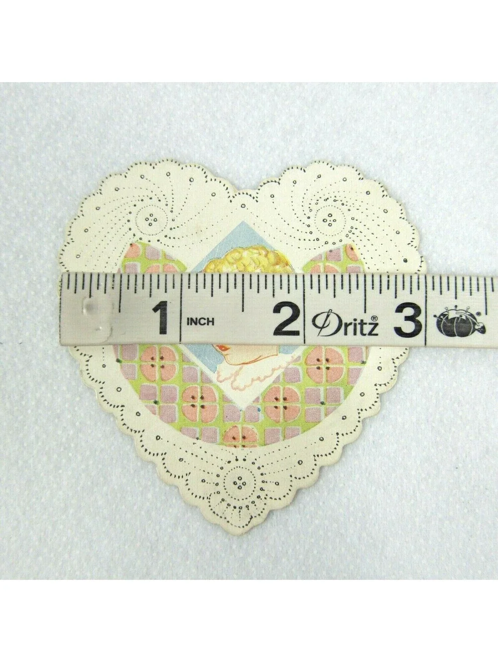 Vintage Valentine Card 1920s Cut-Out Heart Blonde Child Carrington Chicago USA